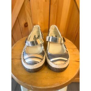 Simple Green Toe Eco Vegan Canvas Slip On Espadrilles Mary Jane Women Shoe 6.5